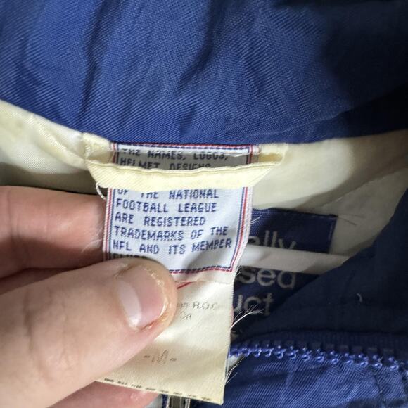 Vintage Dallas Cowboys Jacket Pullover Mens Medium Blue White Autograph - Picture 5 of 16